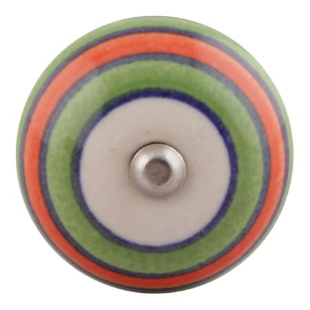 Pea Green Striped Ceramic Wine Stopper